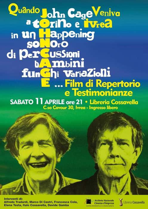 Locandina giornata ricordo John Cage a Torino e Ivrea