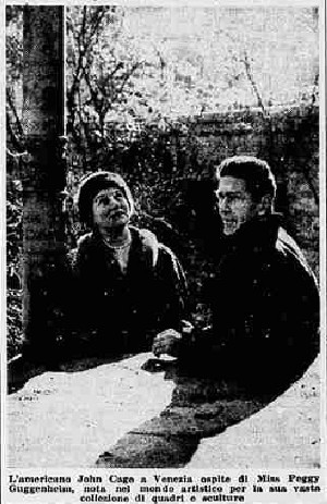 John Cage e Peggy Guggenheim (La Stampa)